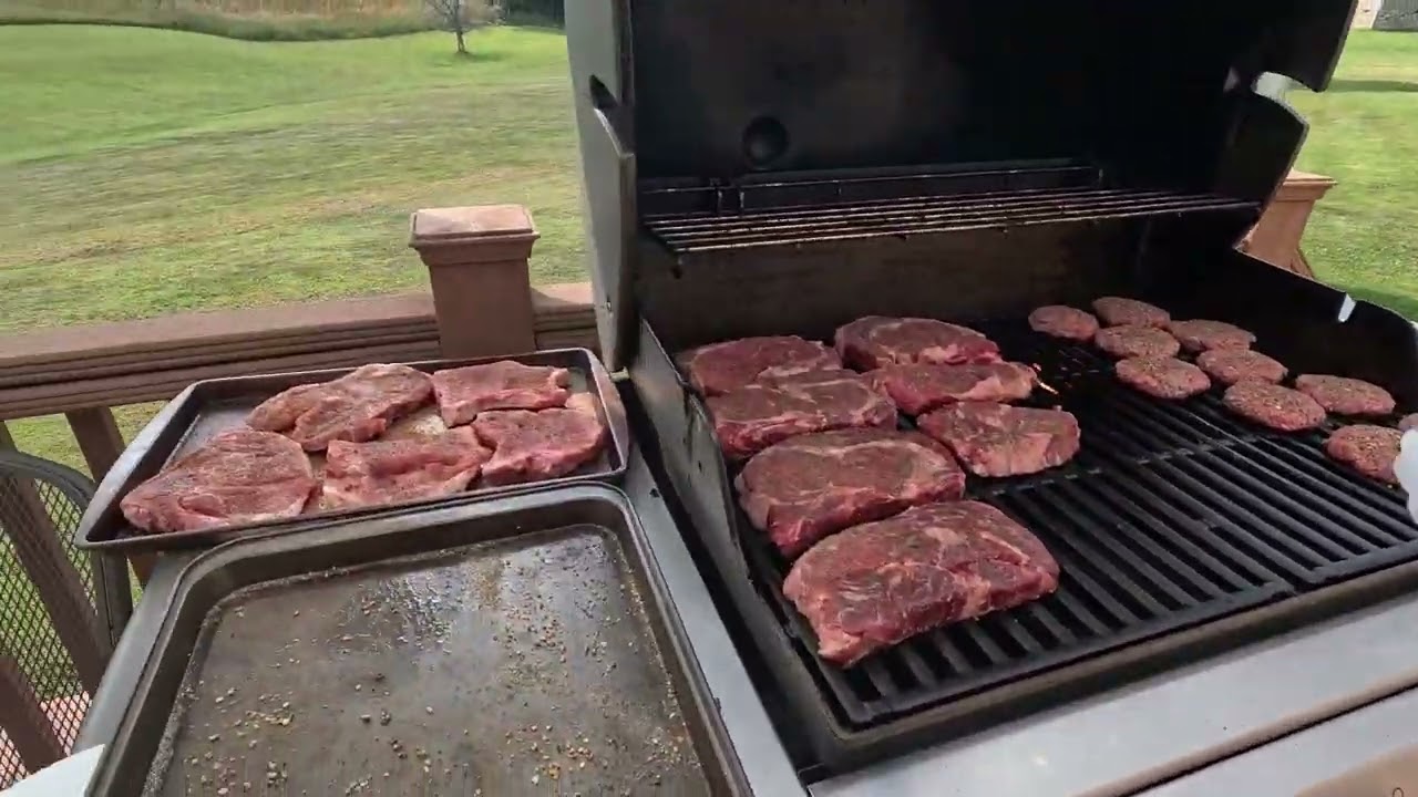 Ribeye Steaks, Burgers, and Chops to the Grill