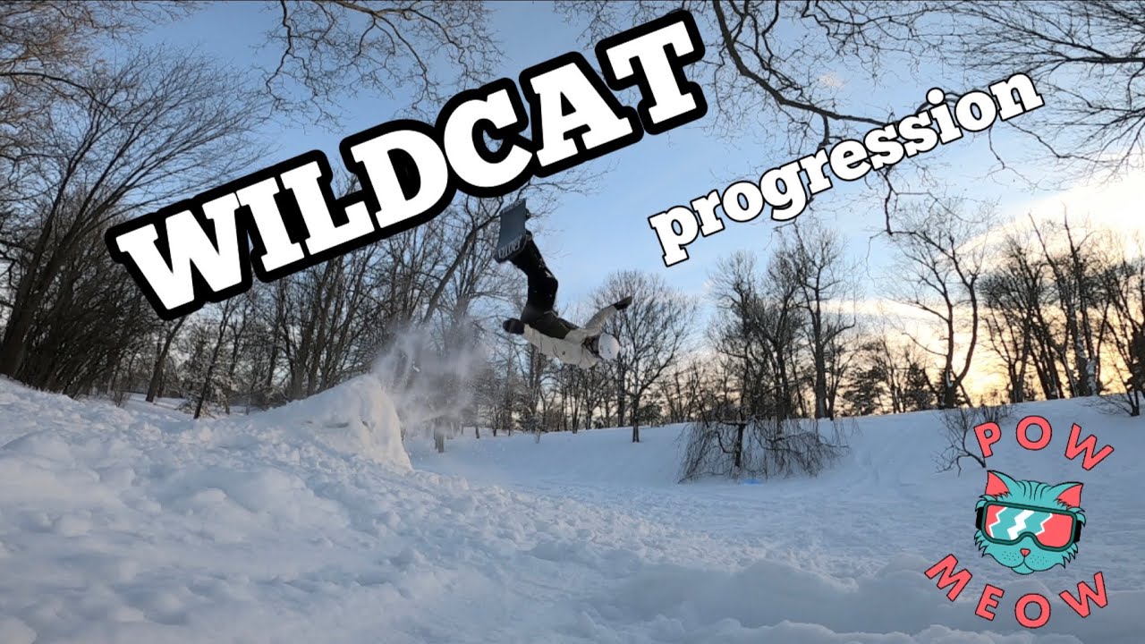 WILDCAT Progression On A Snowboard (BACKFLIP)