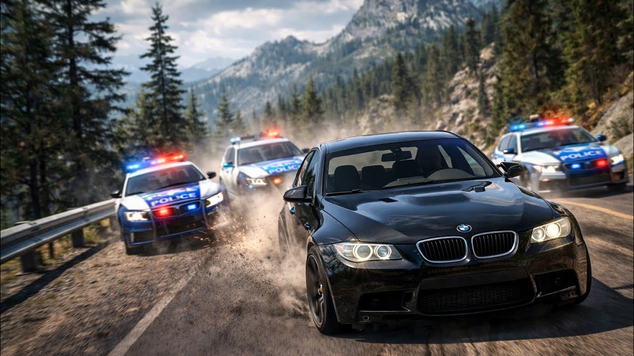 High-Speed Police Chase in the Mountains