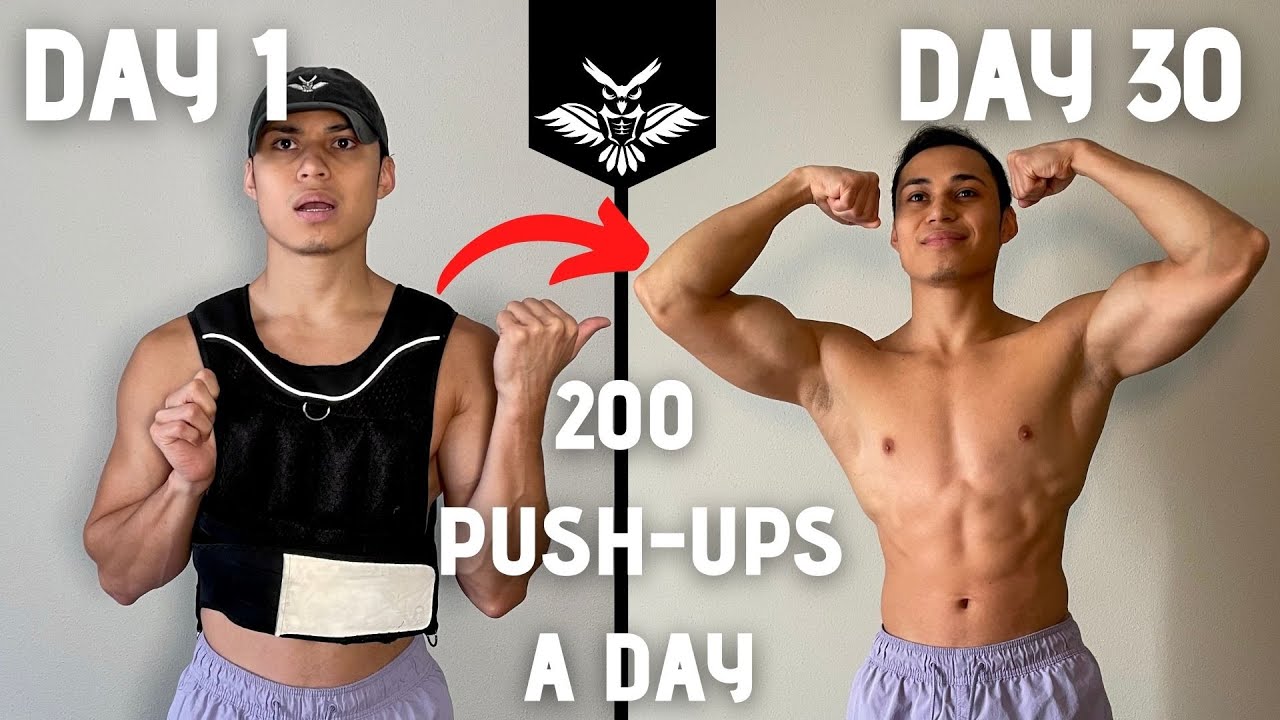200 Push Ups A Day For 30 Days With A WEIGHTED Vest Transformation