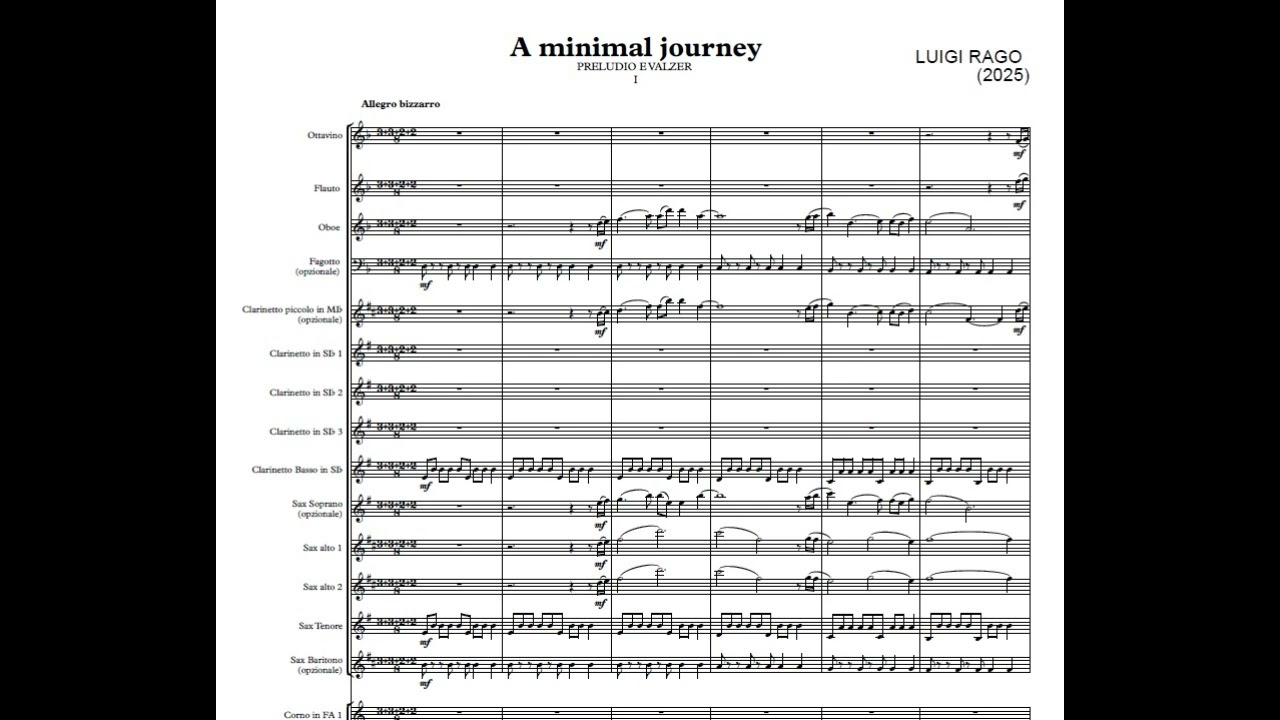 A minimal journey FANTASIA E valzer modale per Concert Band