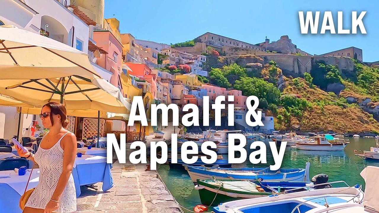 AMALFI Coast & Bay of NAPLES Walking Tour | Immersive Video with Captions [4K/60fps]