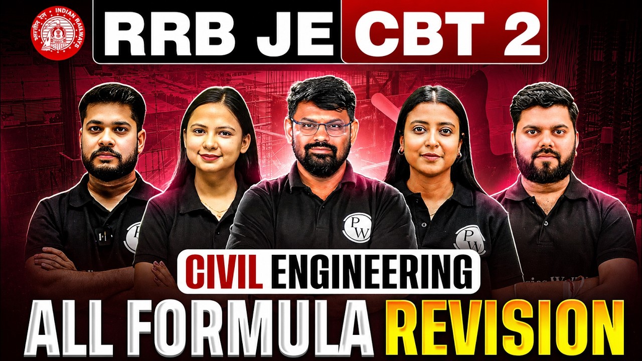RRB JE CBT 2 Preparation | RRB JE Civil Engineering | Formula Revision 🔥