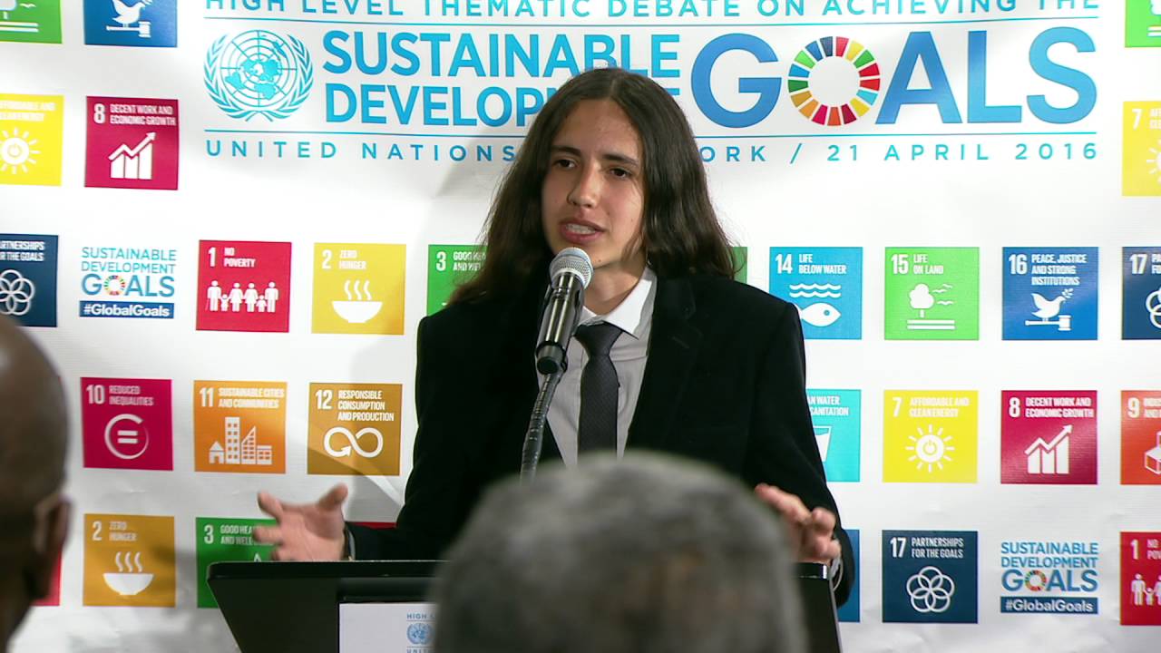 Xiuhtezcatl Roske-Martinez, Earth Guardians speaks at UN Climate Reception - 21 April 2016