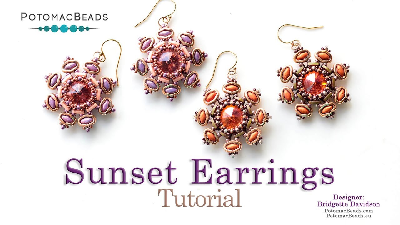 Sunset Halo Earrings - DIY Jewelry Making Tutorial by PotomacBeads
