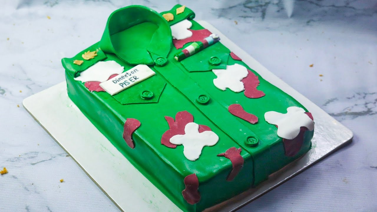 Amazing Military Shirt Cake Design | Army Cake for Director PISER | Vanilla Cake design