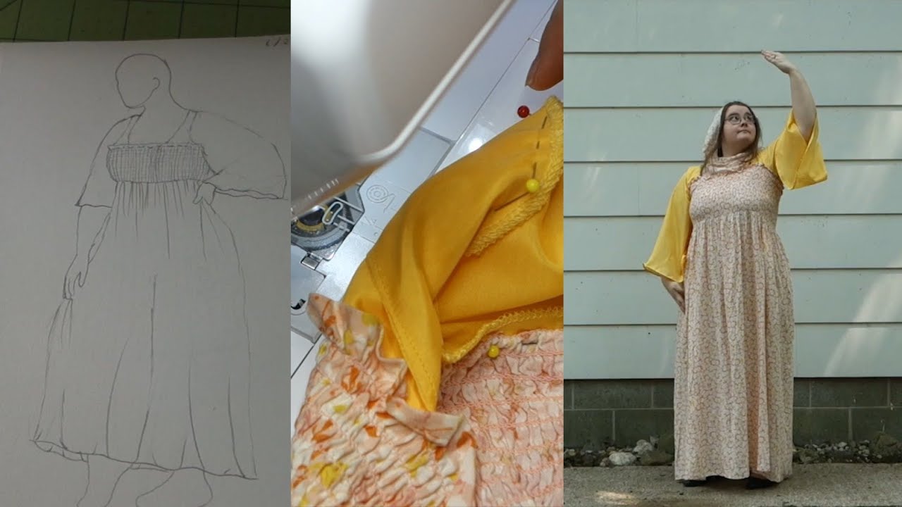 How to make a Sleeved Dress with a pre-smocked Fabric Part 2