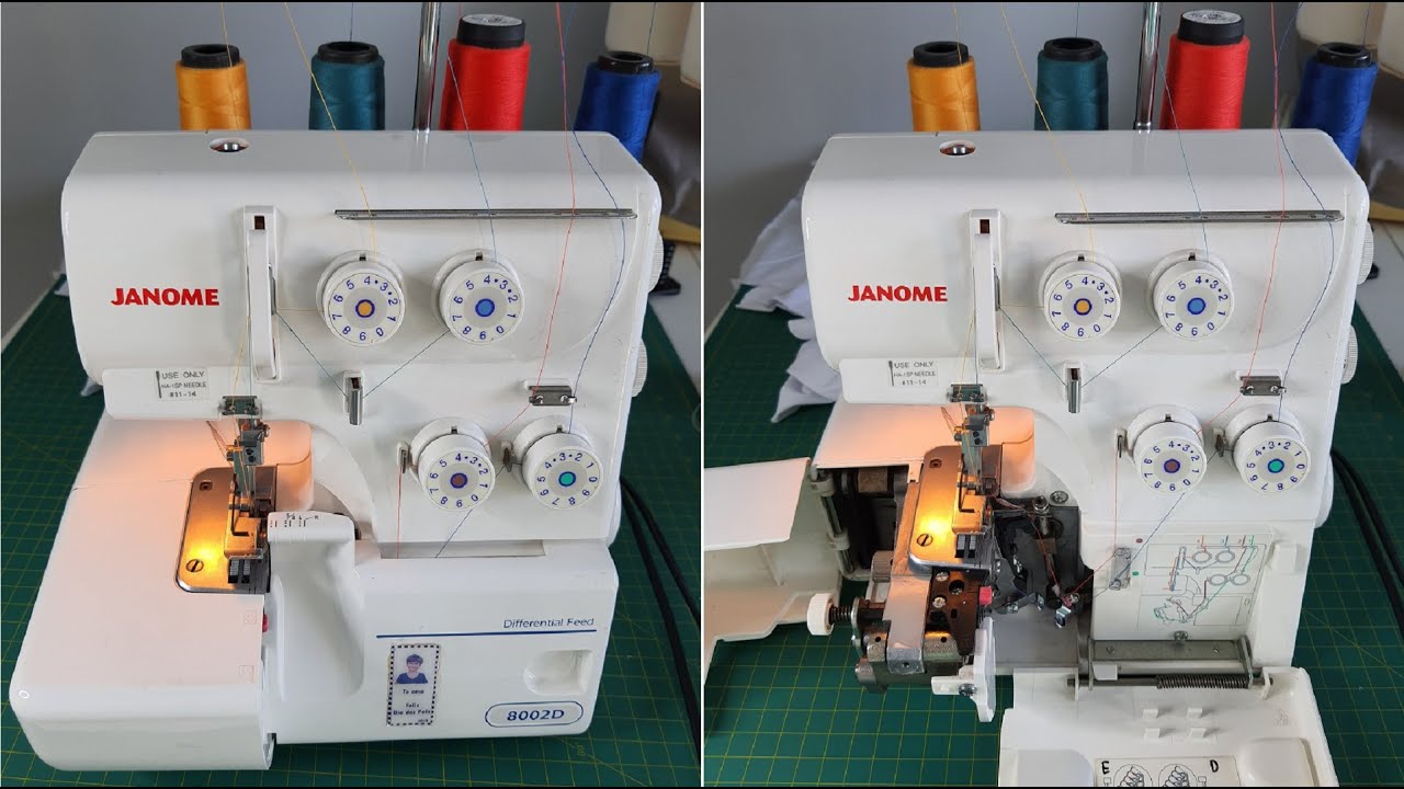 Diy - Colocando agulha e passando linha na overloque ultralock janome 8002D - aula 267
