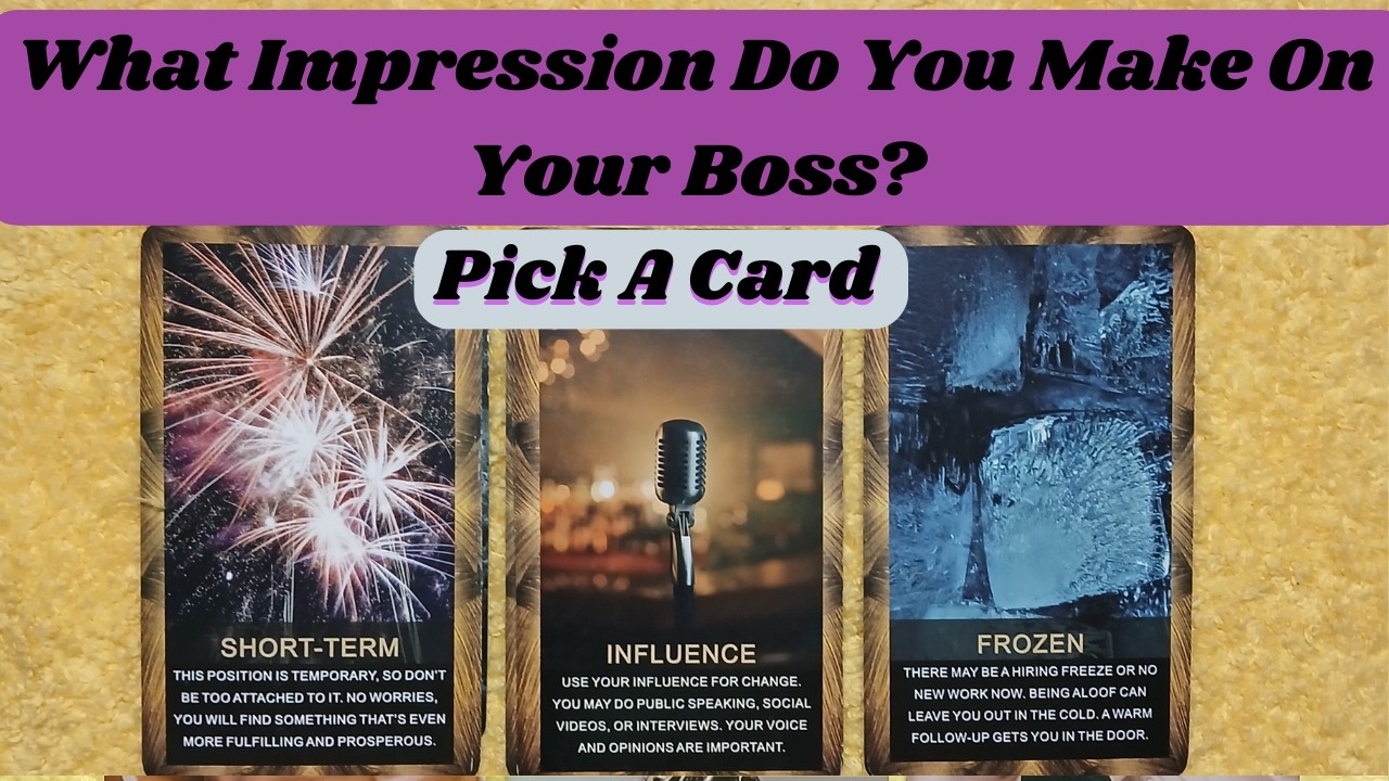 🤔What Impression Do You Make On Your #Boss? Tarot Pick A Card Reading #careerreading #bosspickacard