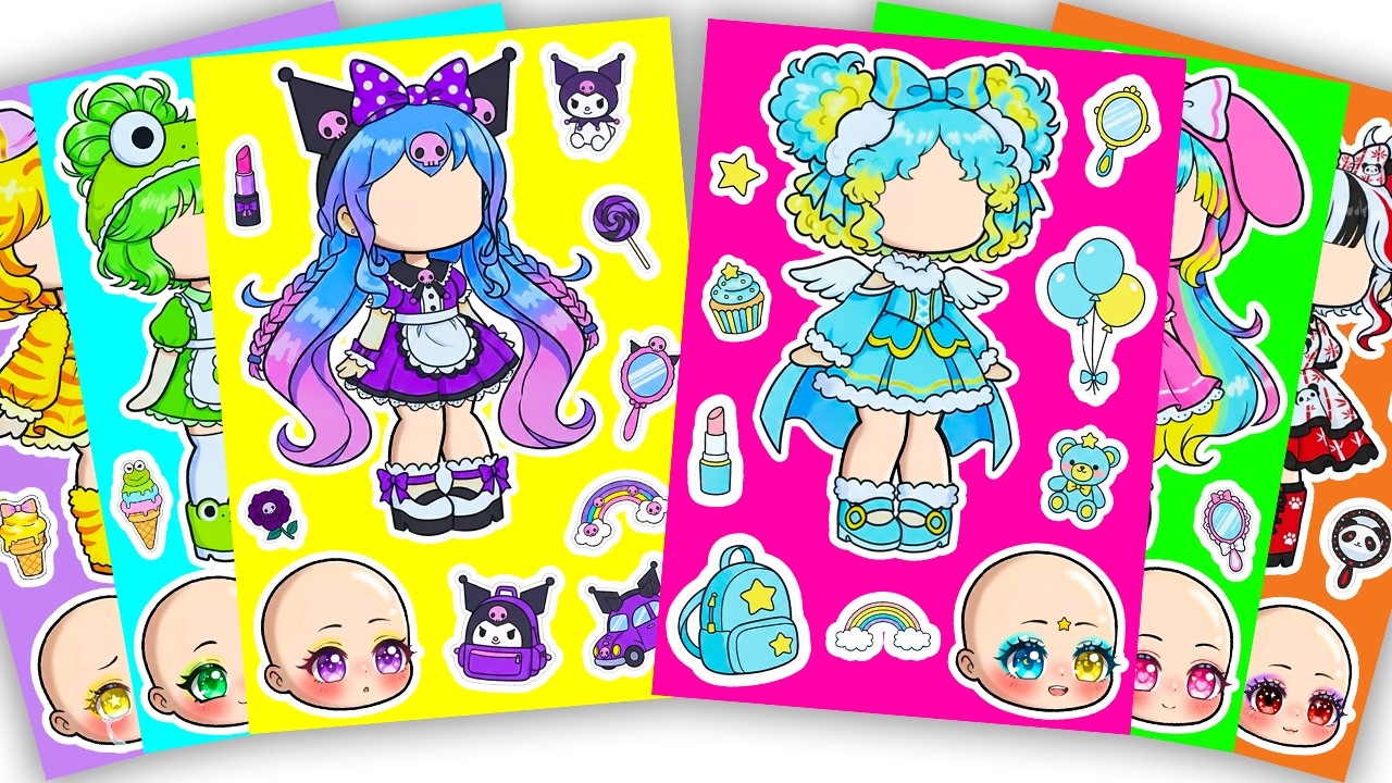 🍿Paper DIY🍿 Cute Sanrio Series X Gacha Sticker Book #Kuromi #Melody #gachalife #paperdiy #asmr