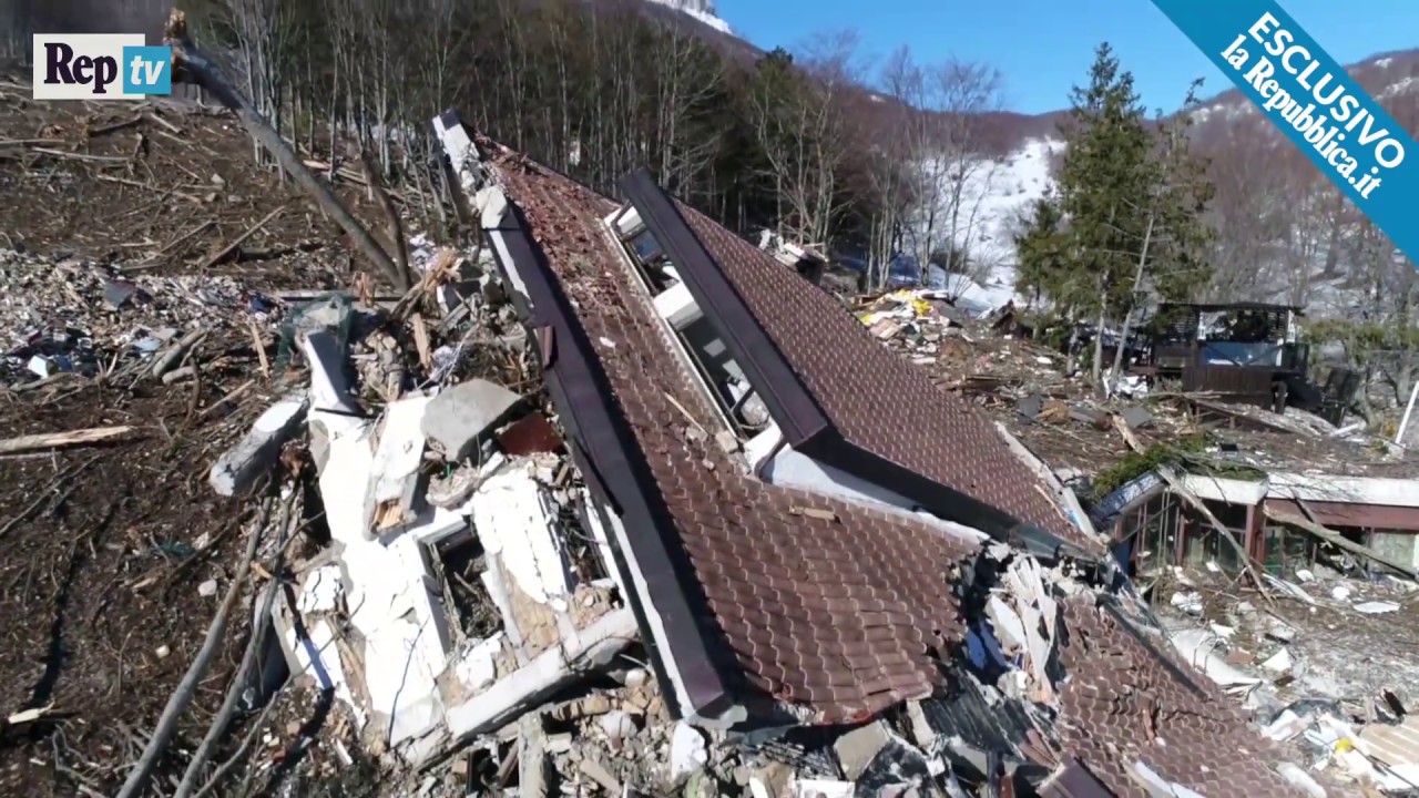 Hotel Rigopiano: quello che resta dopo la valanga. Le immagini esclusive dal drone