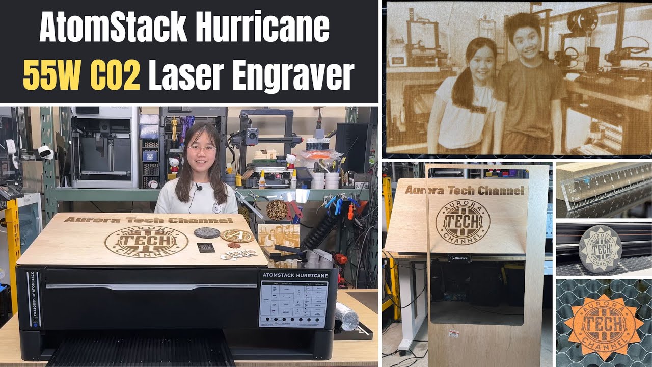 AtomStack Hurricane 55W CO2 Laser Engraver