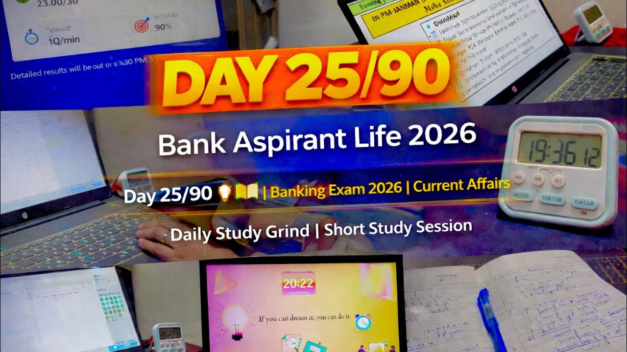 Day 25/90 📚🔥 | Mock Test + Study Session | Banking Exam 2026 | Small steps, big goals 🚀💯
