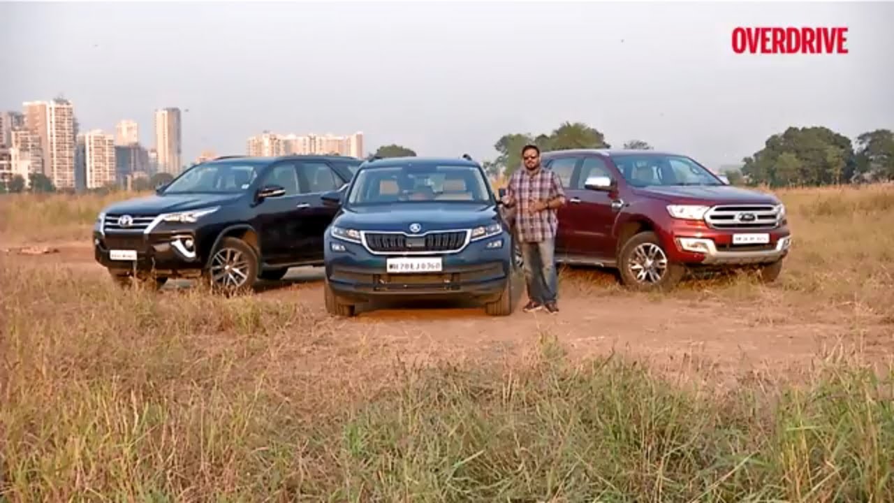 Skoda Kodiaq vs Ford Endeavour vs Toyota Fortuner - Comparative Review