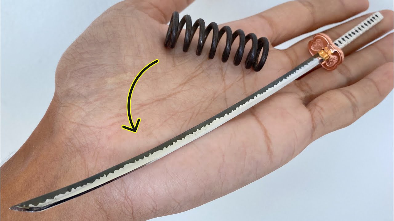 make a mini KATANA sword - turn spring into a mini katana sword