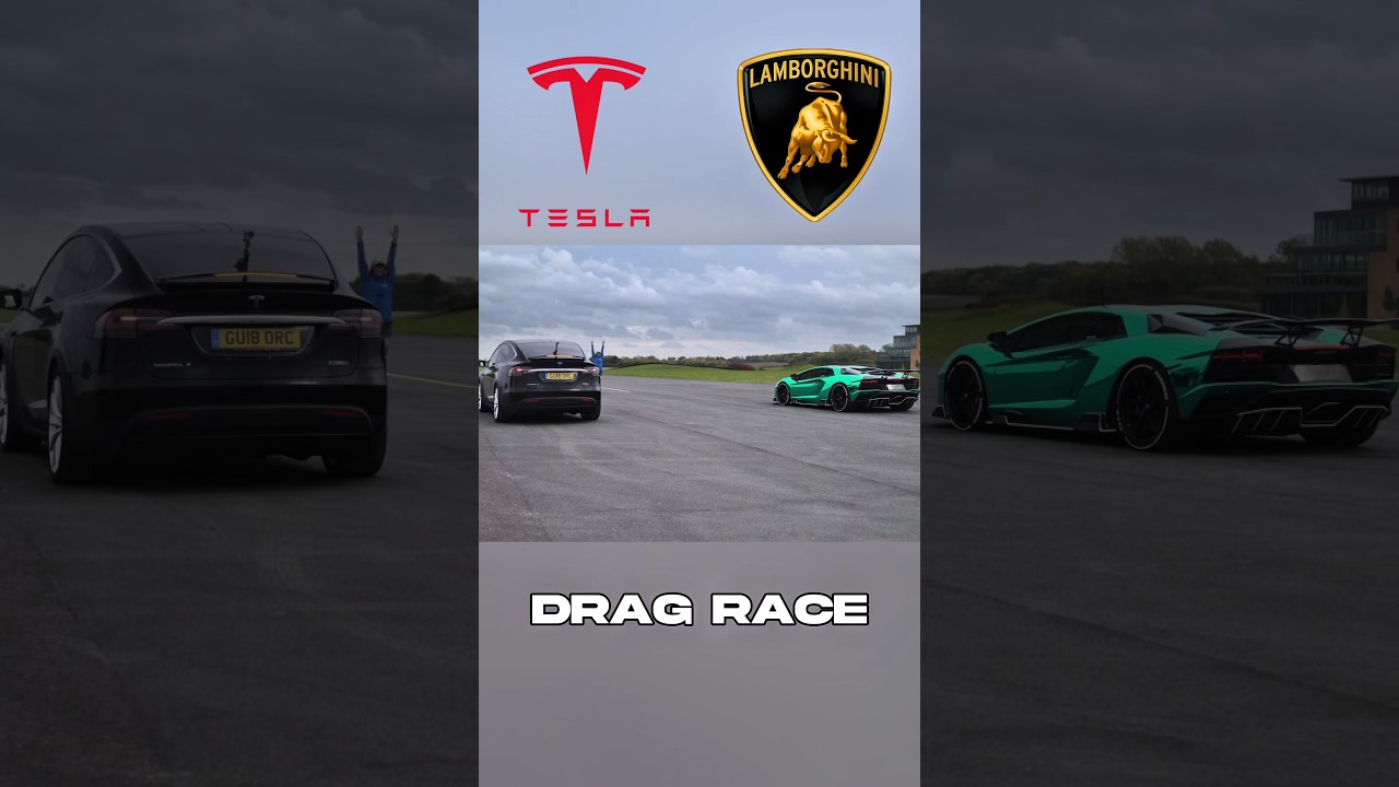 Lamborghini Aventador vs Tesla Model X &ndash; DRAG RACE SHOCKS EVERYONE! #viralvideo
