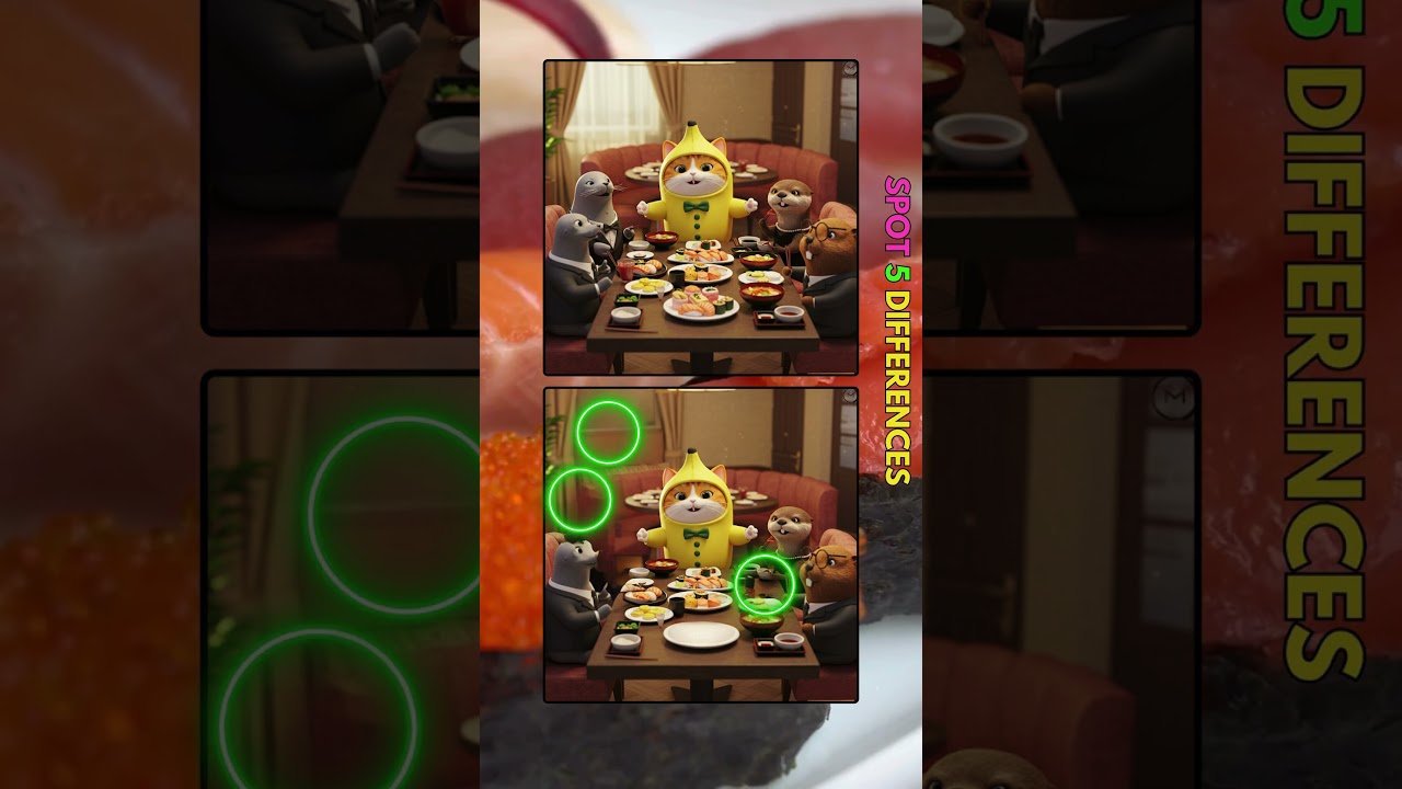 Sushi Friends | Kids Games |  Spot 5 Differences #sushi #kidsgames #fish #games #spring #freegames
