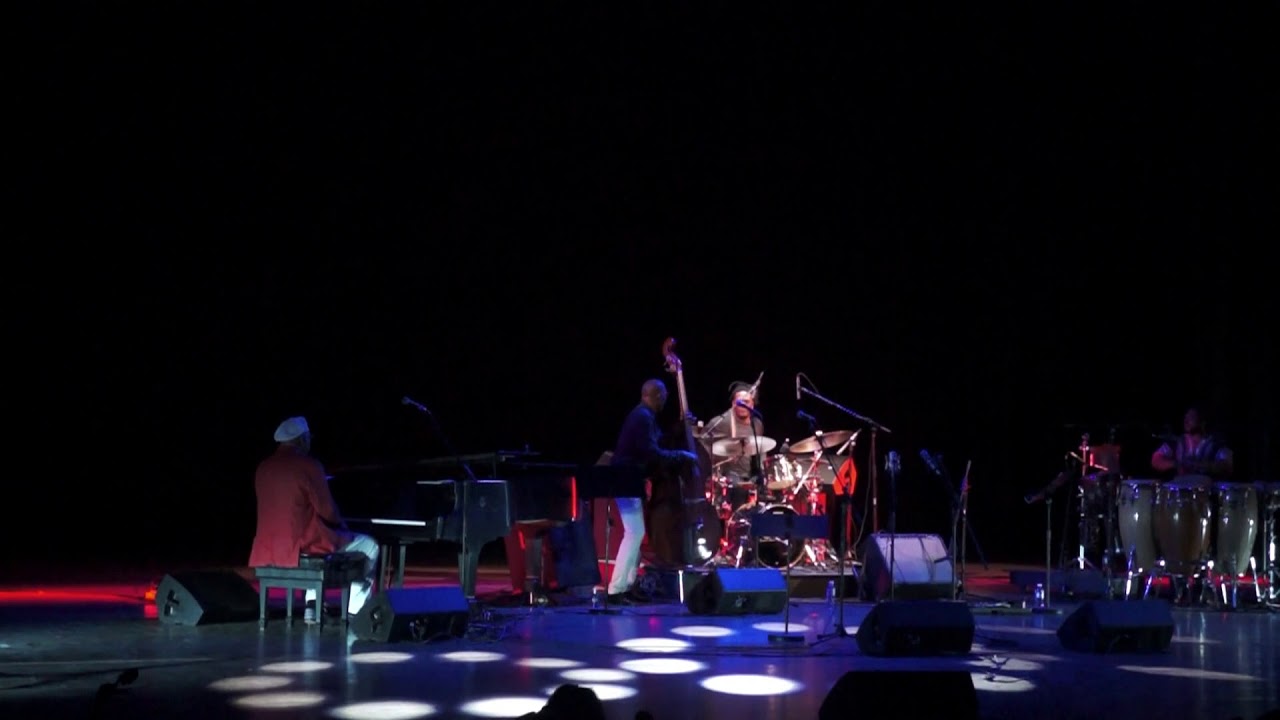 Chucho Vald&eacute;s with drum solo by Rodney Barreto at Jazz Plaza 2018 in Havana, Cuba