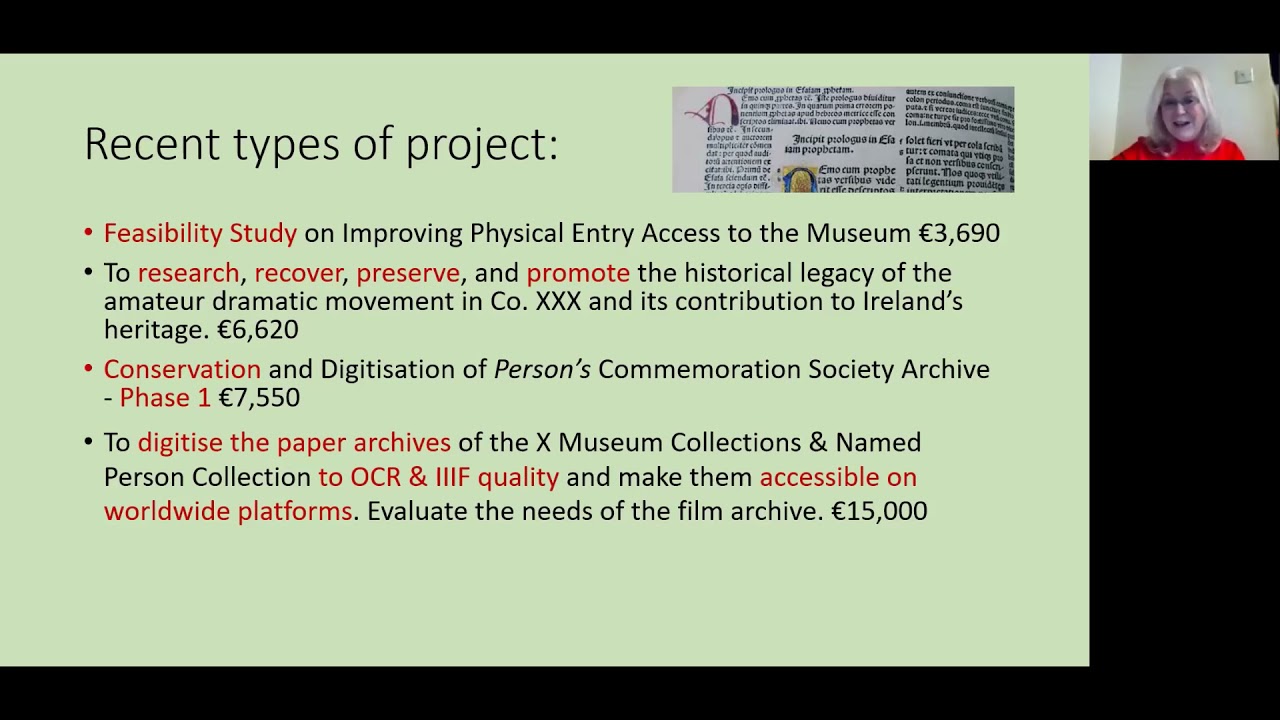 Community Heritage Grant Scheme (Part 3) Collections, Archaeology, Towns and Villages