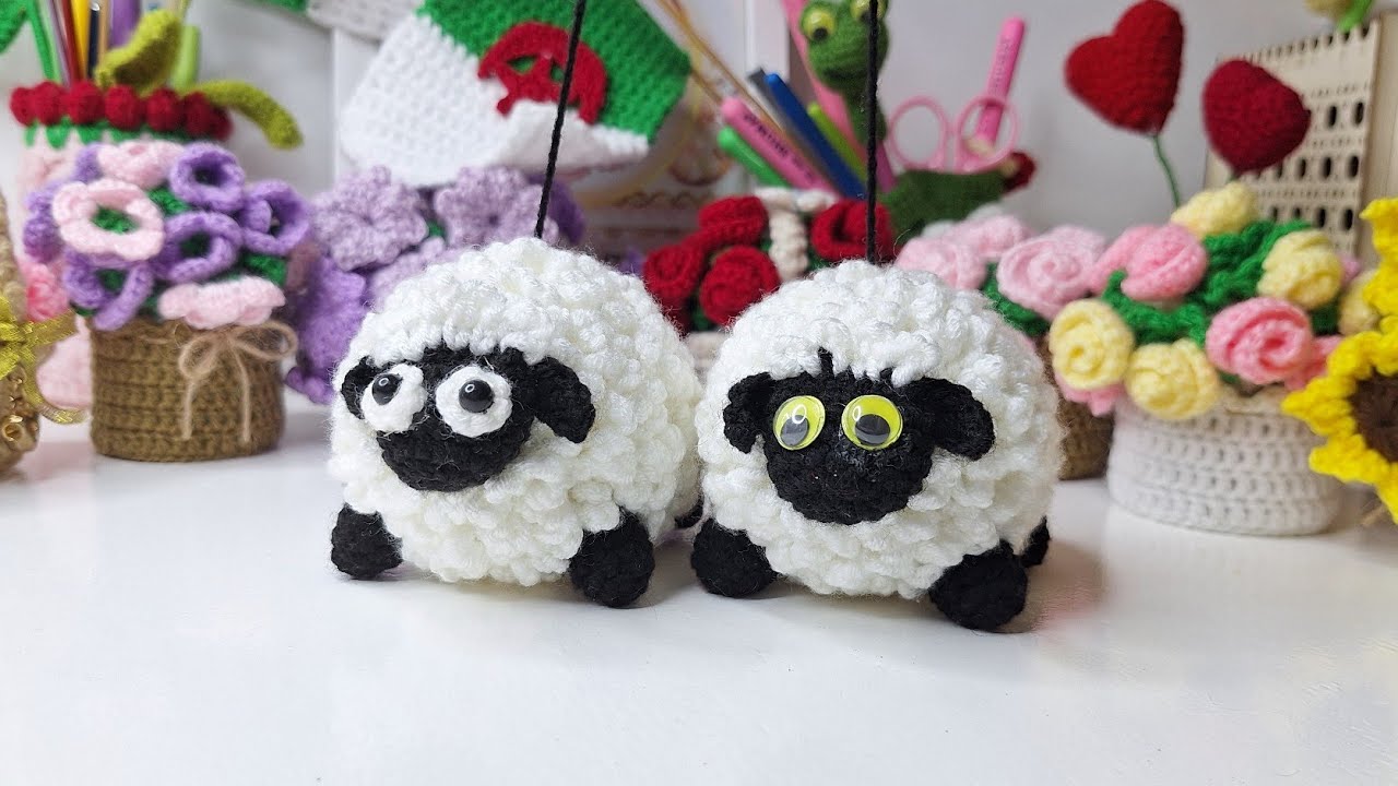 Crochet mini sheep P1 كروشيه خروف ج١