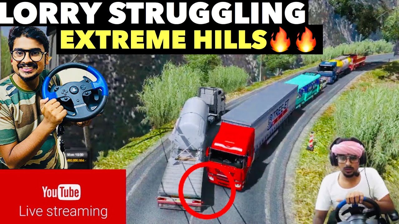 MASS LORRY DRIVING IN EXTREME HILLS...!!! EURO TRUCK SIMULATOR IN TAMIL -TUBERBASSS