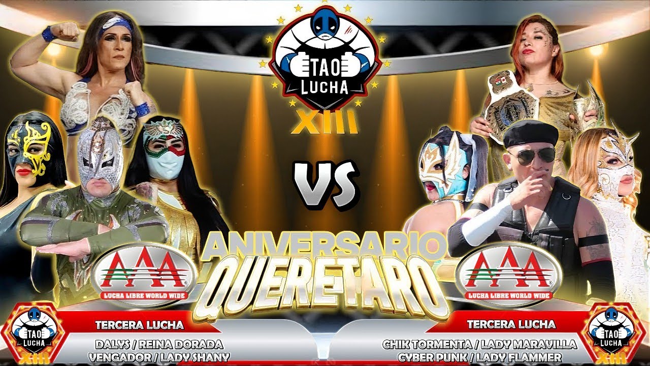 DALYS, REINA DORADA, VENGADOR Y LADY SHANY VS CHIK TORMENTA, MARAVILLA, CYBER PUNK Y FLAMMER