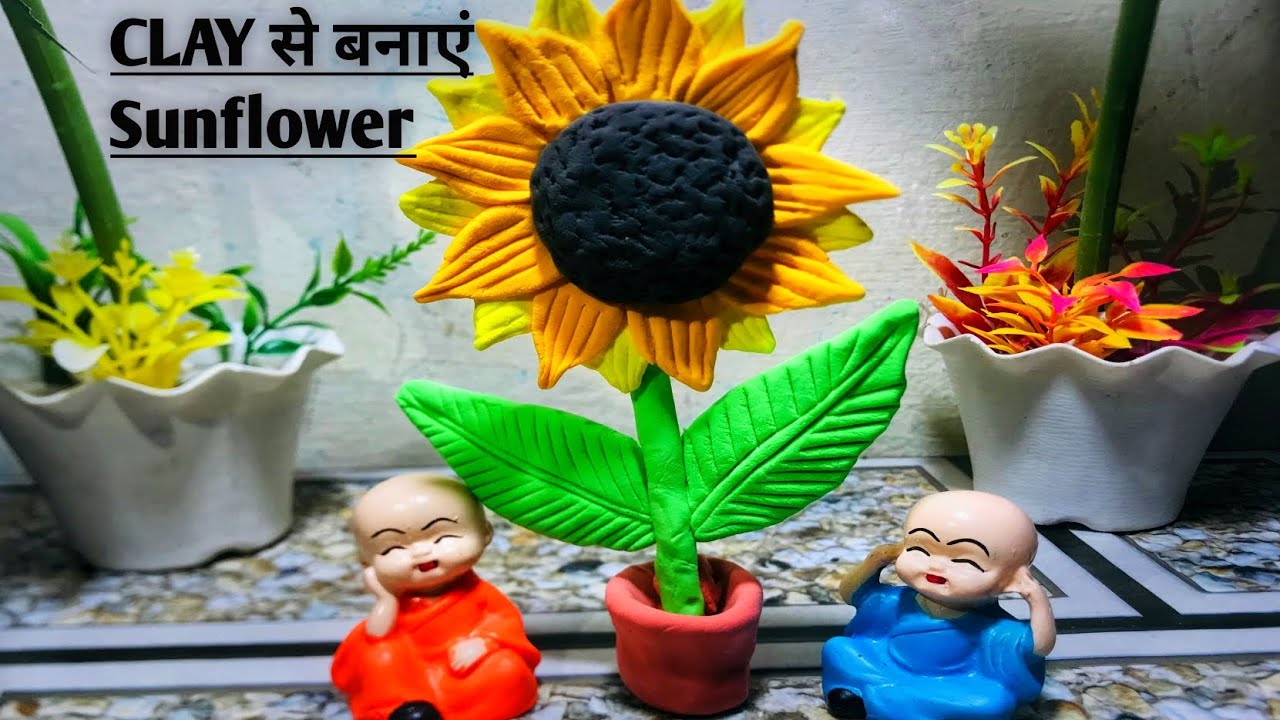 Clay Se Sunflower Kaise Banaye | Step By Step Easy Method | Handmade Clay Art