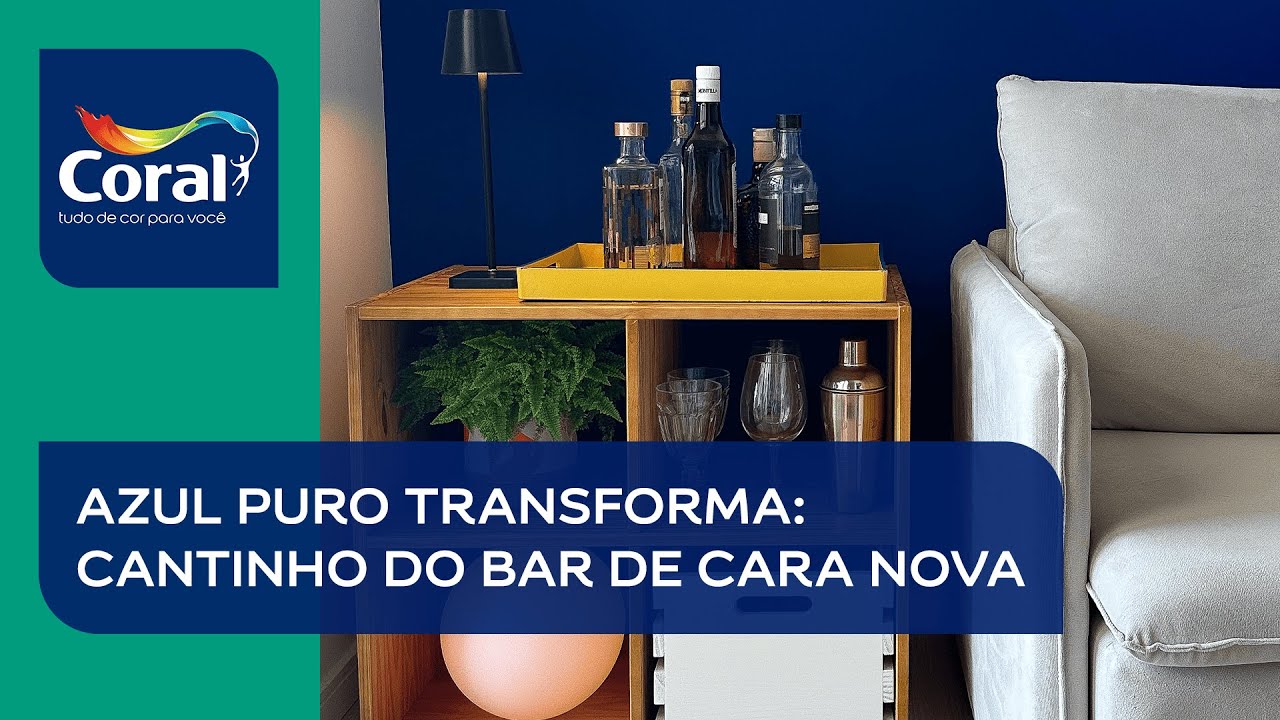 Transformando um cantinho bar com Azul Puro, Cor do Ano 2026 da Coral​