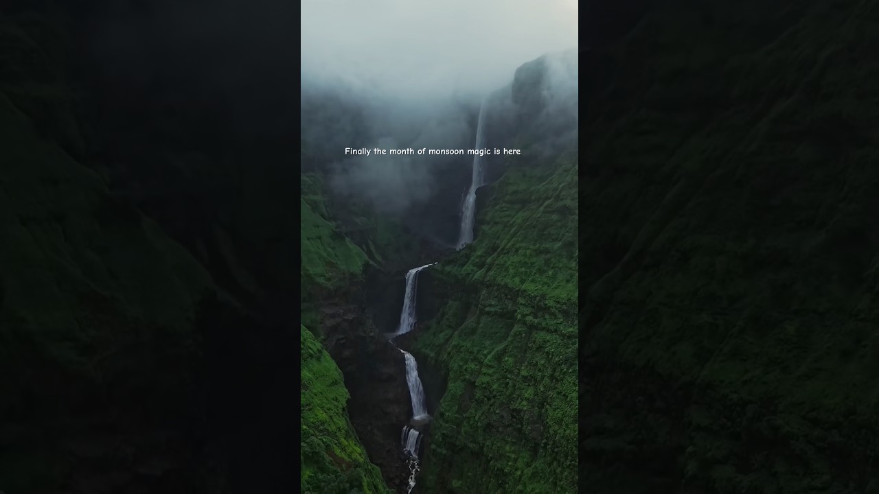 Maharashtra turned into a waterfall paradise⛈️ #maharashtra #rain #waterfall