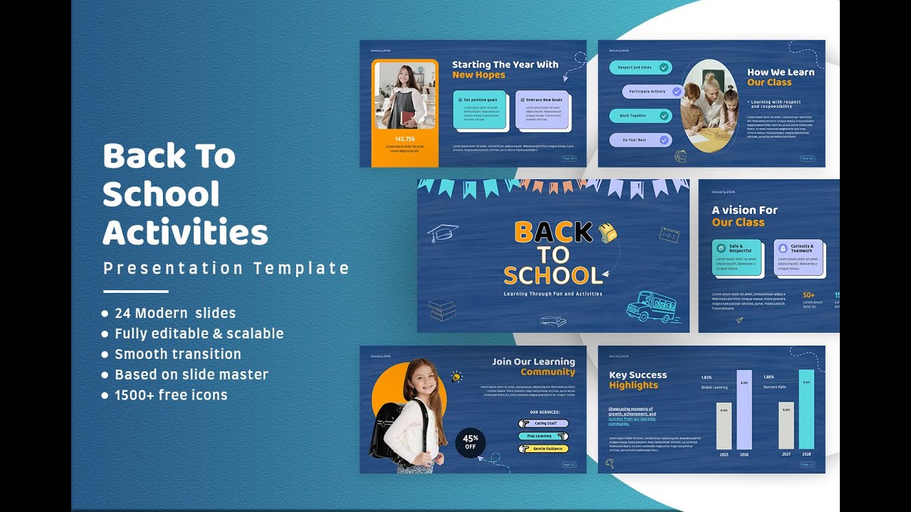 Back to School Activities Presentation Template | Fun & Educational Slides