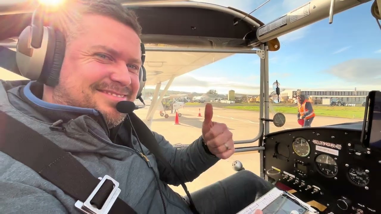 Skyranger landing into EGAE . Returning to Kernan Aviation Tandragee . Challenging gusting 30kts