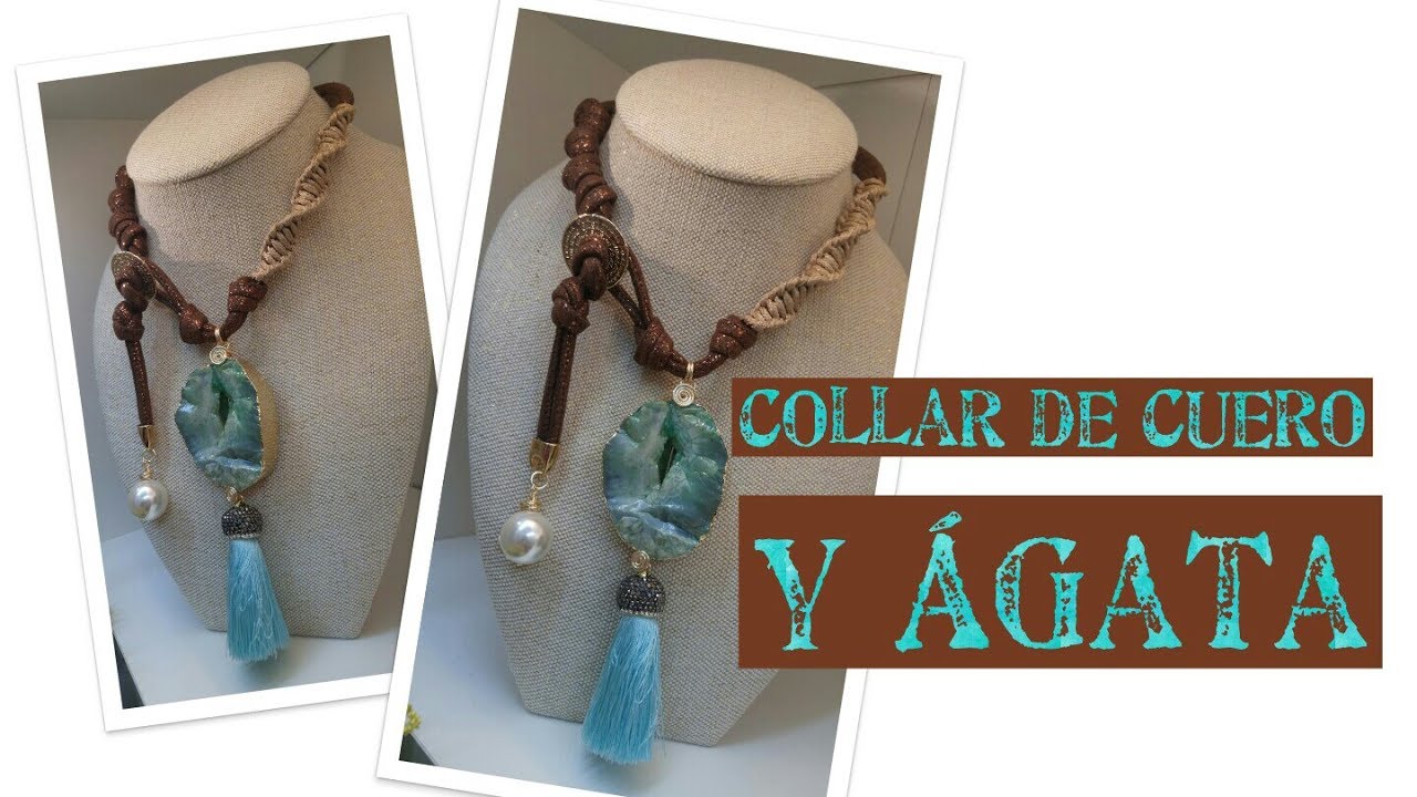 COLLAR EN CUERO y ÁGATA
