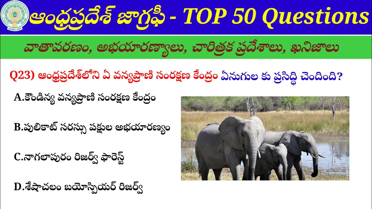 Andhra Pradesh Geography MCQs | Important Questions for All Exams | Top 50 AP Geography MCQs