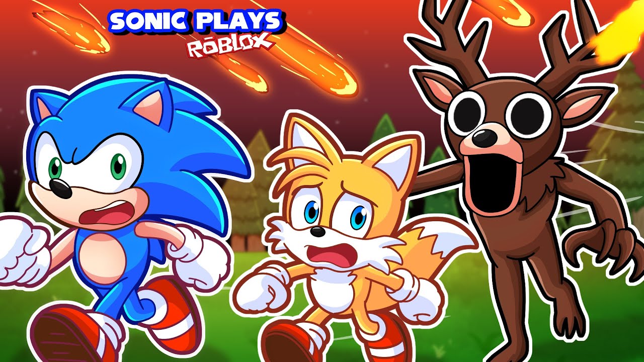 🦔 ESCAPE METEOR SHOWER WITH TAILS! | Sonic Plays Roblox 99 Nights In The Forest Meteor Shower Update