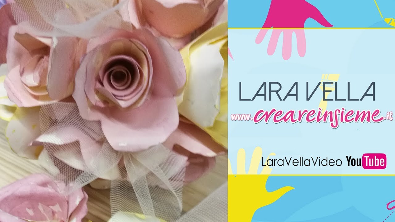 VIDEO Il Bouquet con rose marmoizzate in carta