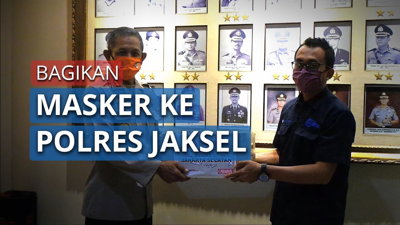 Cardinal dan Tribunnews Terus Salurkan Bantuan Masker Non Medis, Kali Ini ke Polres Jakarta Selatan