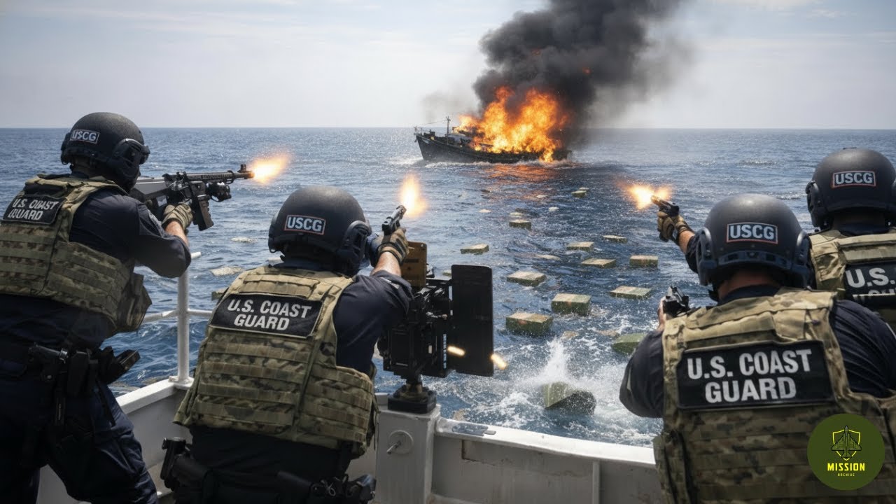 Horrifying Moment! USCG Intercepts Massive Drug-Smuggling Vessel at Venezuela Sea
