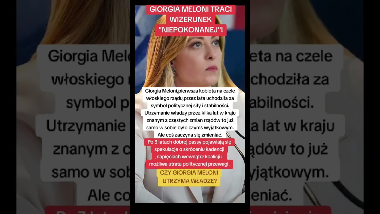GIORGIA MELONI TRACI WIZERUNEK 