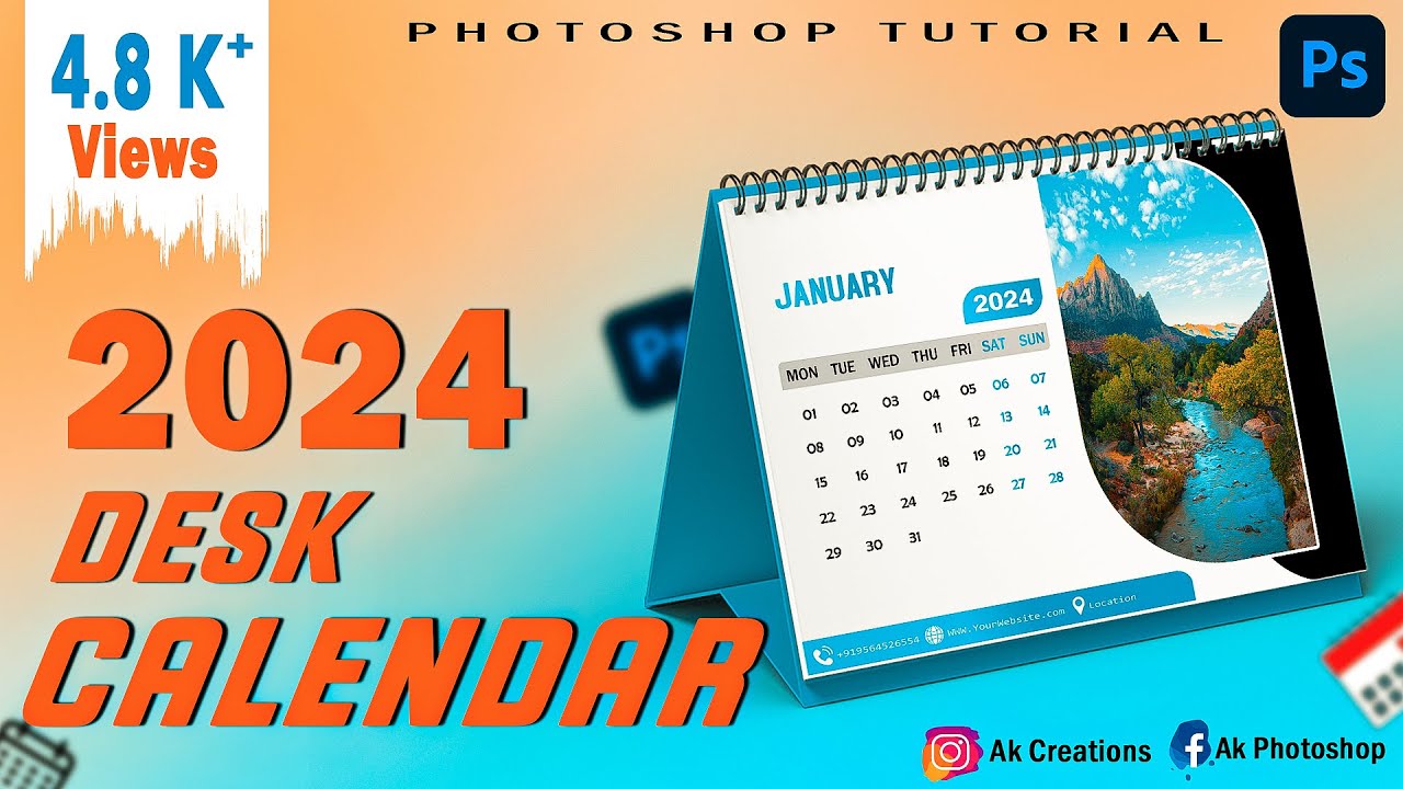 2026 Desk Calendar //How To Design Desk Calendar In Photoshop // #photoshop #trending 