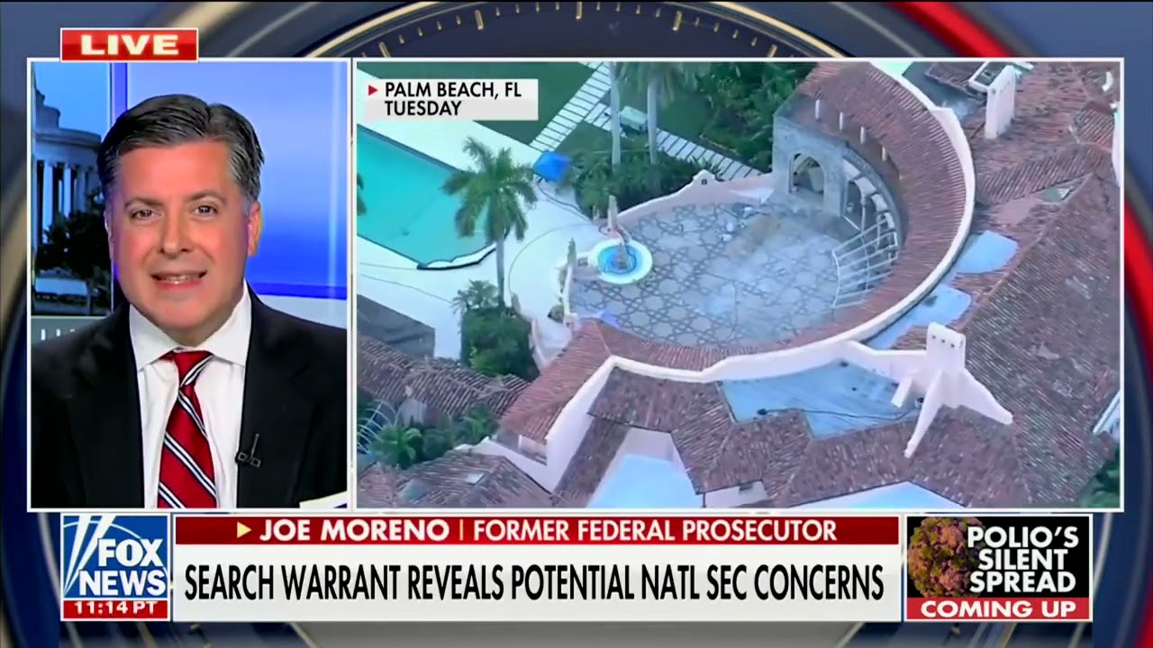 Joseph Moreno Appears on Fox News Live to Discuss FBI Warrant (Aug 13 2022)