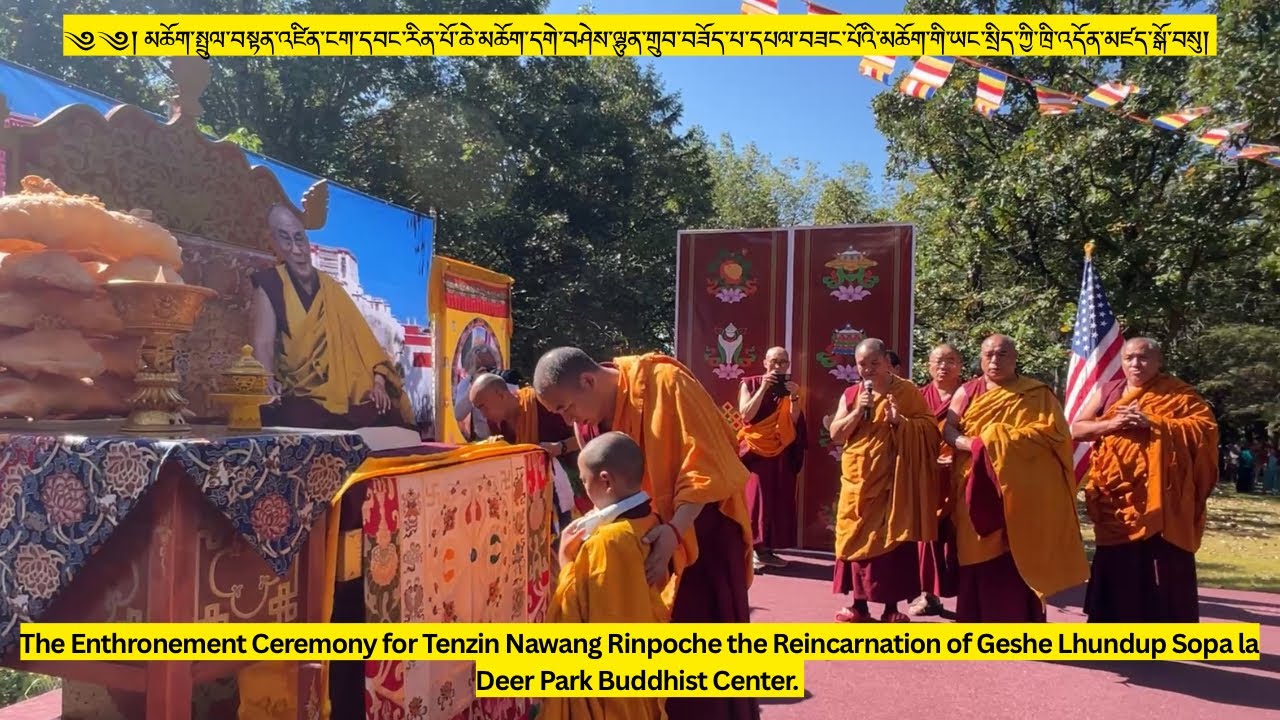 3/3 The Enthronement Ceremony Tenzin Nawang Rinpoche reincarnation of Geshe Sopa la Deer Park 