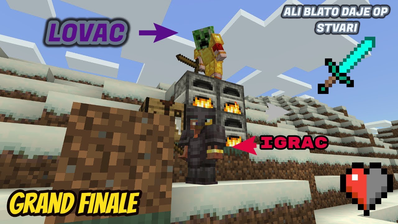 Minecraft Igrac VS Lovac Ali Blato daje OP Stvari Grand finale
