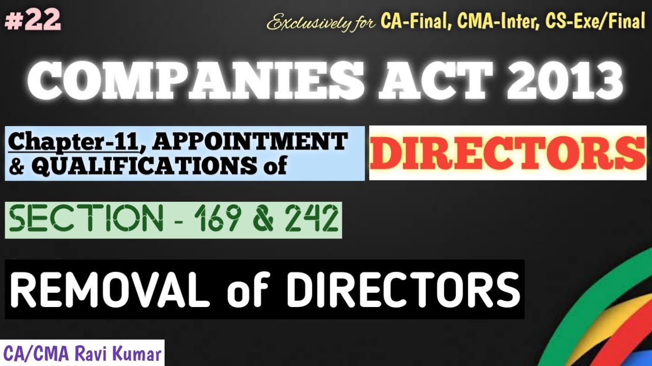 22 | SECTION 169 | REMOVAL OF DIRECTORS | COMPANIES ACT 2013 | ICAI MODULE | PDF in DESCRIPTION