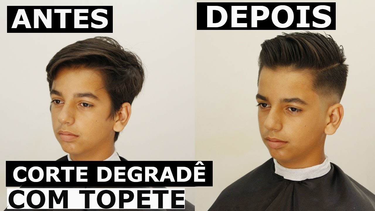 Corte de Cabelo Masculino Degradê com Topete