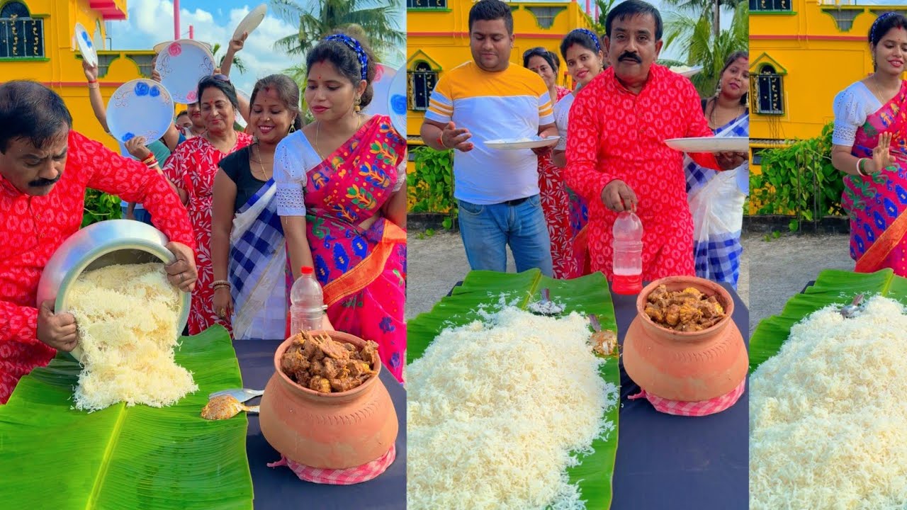 Handi Mutton And Hot Basmati Rice Funny Challenge Video