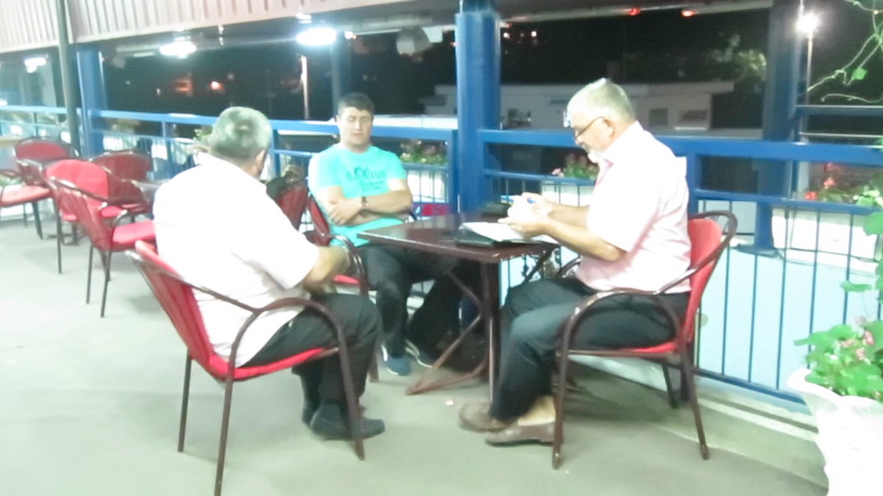 Serbian guy deep throat singing at the bus station, Bosnia Montenegro border