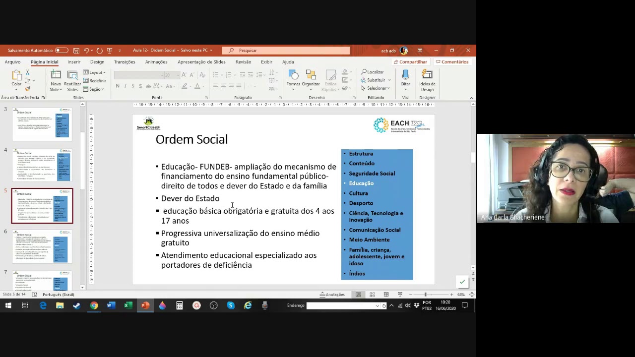 Aula S&iacute;ncrona no Google Meet - Ordem Social na Constitui&ccedil;&atilde;o