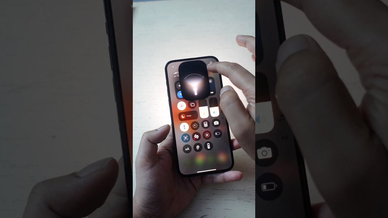How to control beam thickness in iPhone Flashlight #shorts