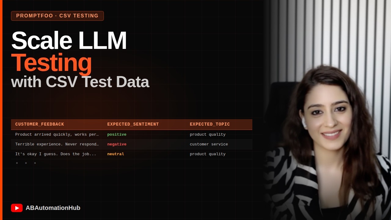 #promptfoo Video 3: Scale LLM Testing with CSV Test Data (100+ Cases Made Easy)