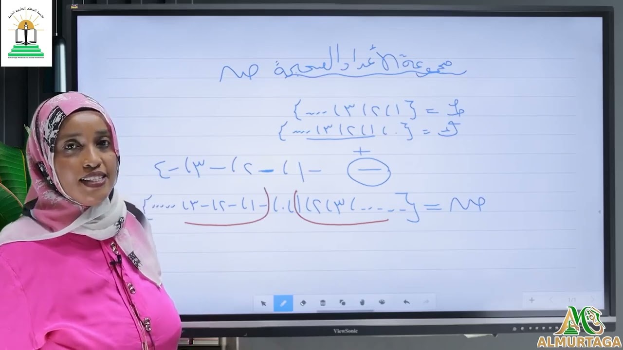 المنهج السودانى  الصف السادس إبتدائى-مادة الرياضيات-مجموعة الأعداد الصحيحه